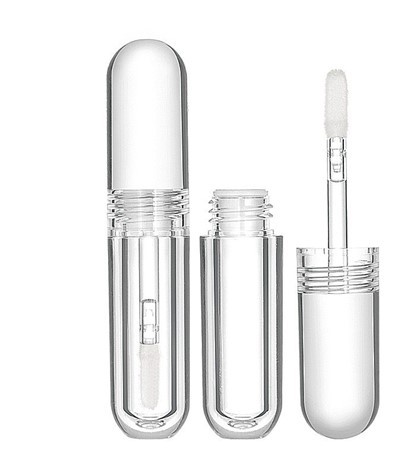 ब्रश से खाली लिप ग्लॉस ट्यूब